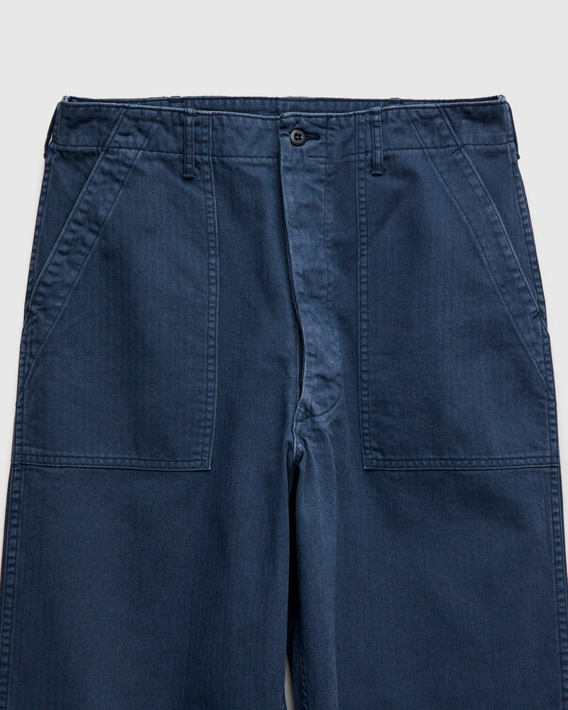 Herringbone Summer Fatigue Pants in Navy