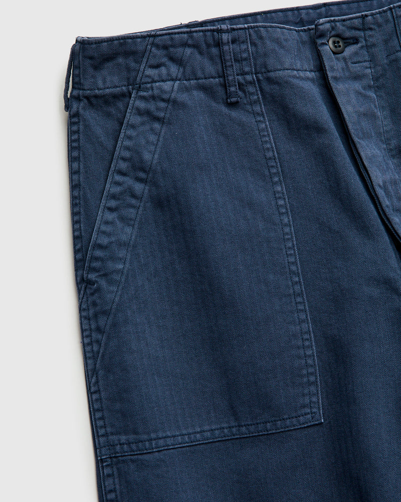 Herringbone Summer Fatigue Pants in Navy