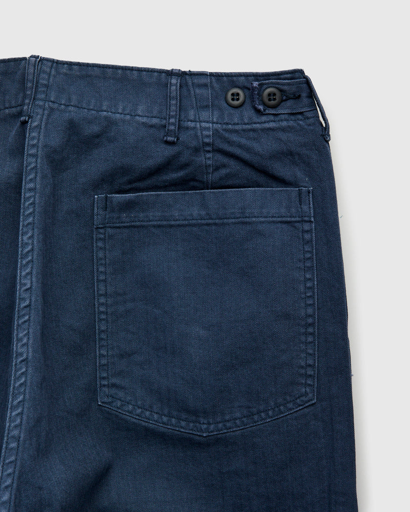 Herringbone Summer Fatigue Pants in Navy