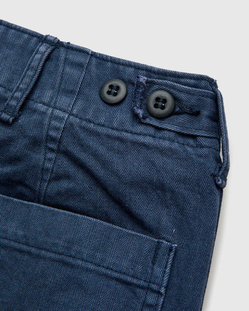 Herringbone Summer Fatigue Pants in Navy