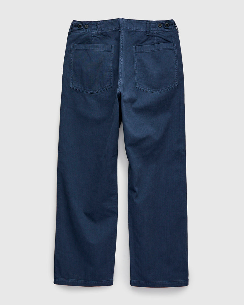 Herringbone Summer Fatigue Pants in Navy