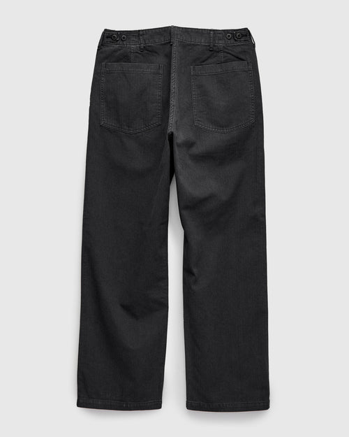 Herringbone Summer Fatigue Pants in Black