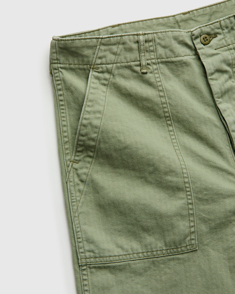 Herringbone Summer Fatigue Shorts in Green