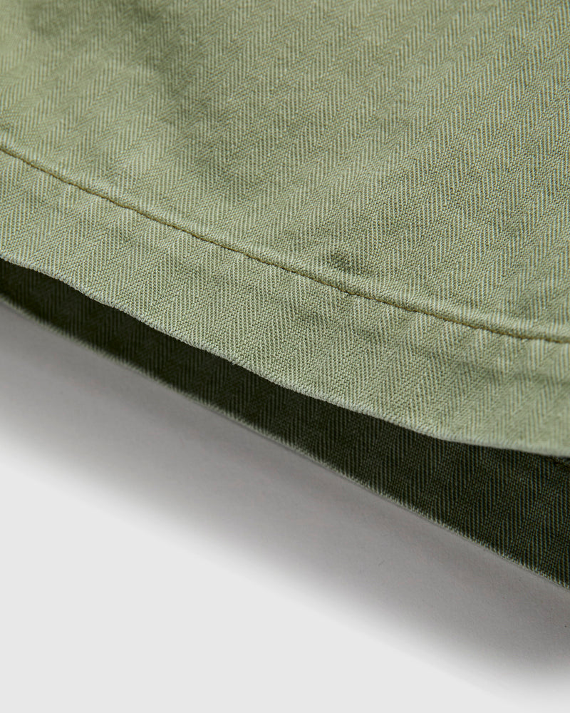Herringbone Summer Fatigue Shorts in Green