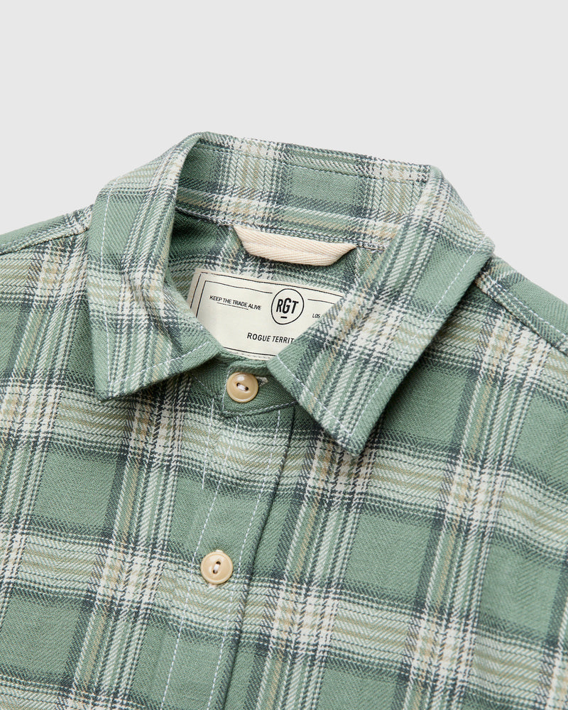 "Oxford Shirt" in Sage Herringbone Plaid