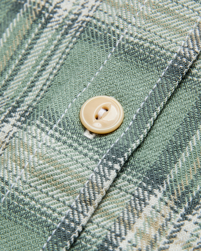 "Oxford Shirt" in Sage Herringbone Plaid