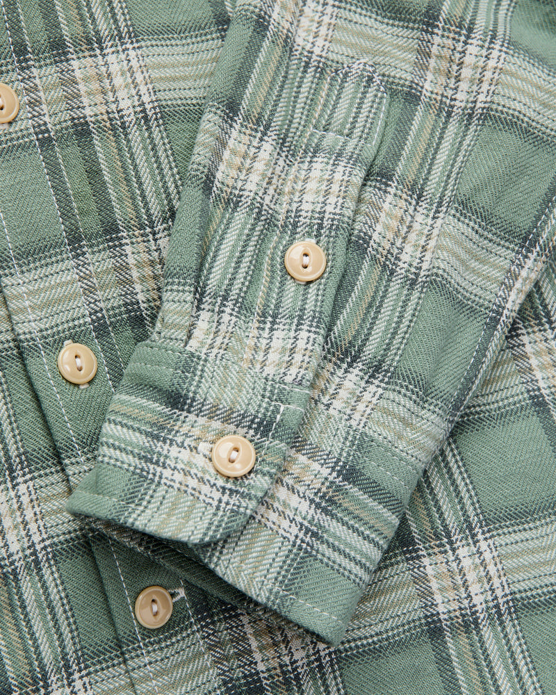 "Oxford Shirt" in Sage Herringbone Plaid