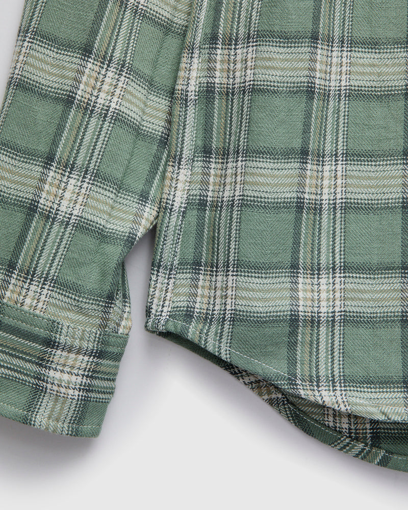 "Oxford Shirt" in Sage Herringbone Plaid