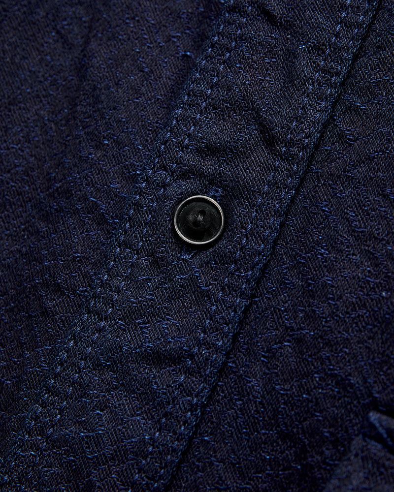 Indigo Snake Jacquard Workshirt in Indigo