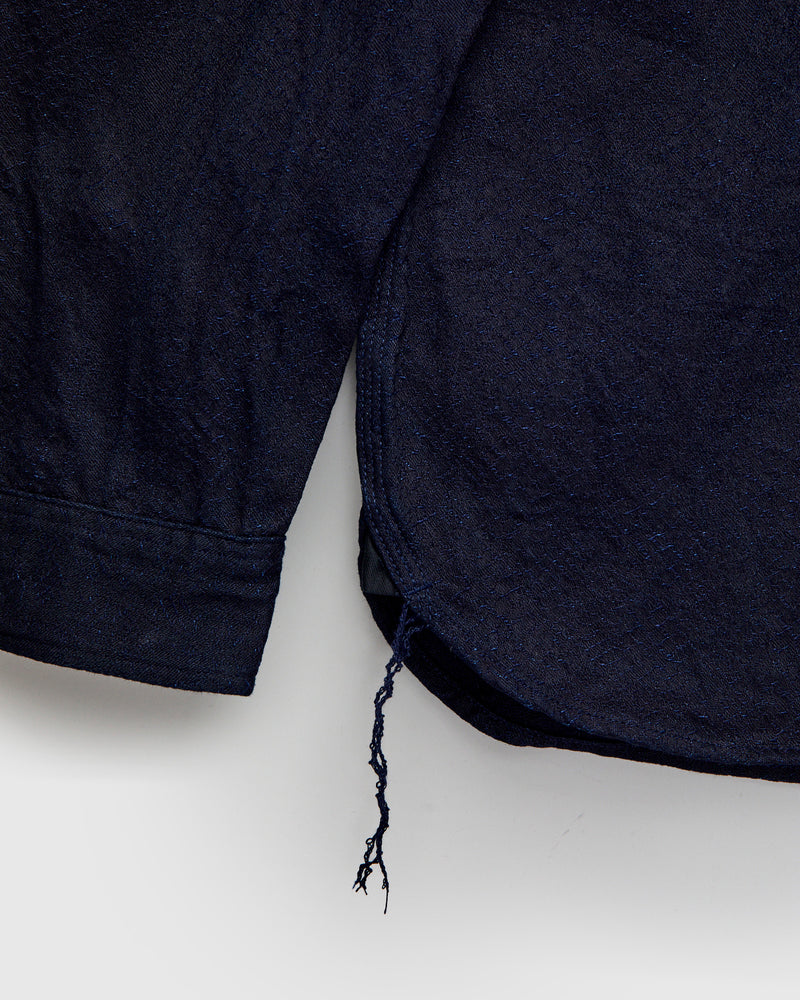 Indigo Snake Jacquard Workshirt in Indigo