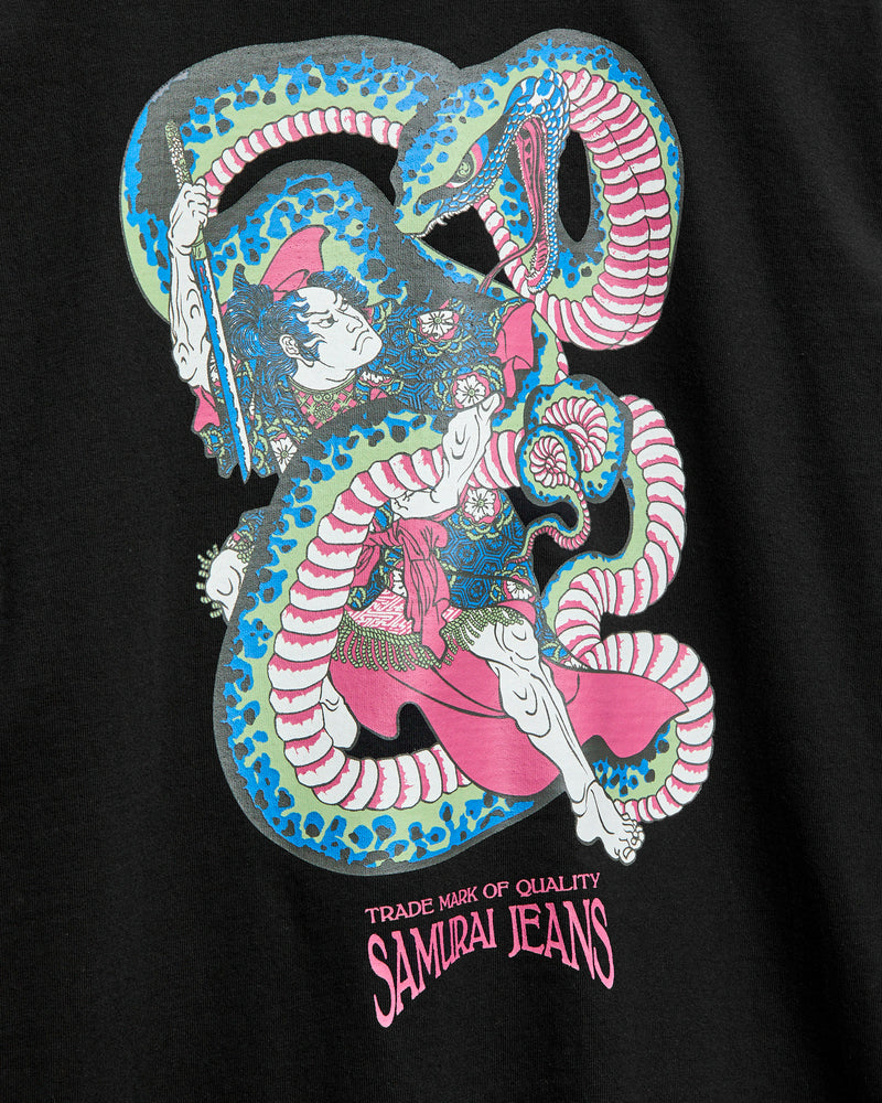 "Snake Slayer" Heavyweight Pocket T-Shirt in Black