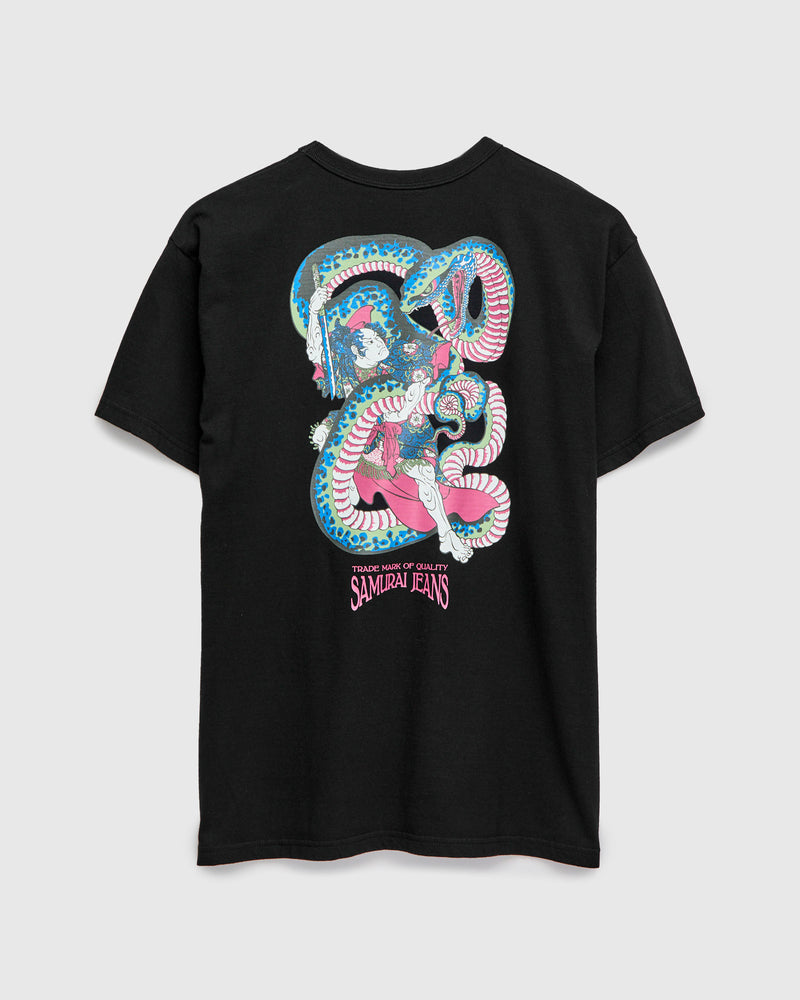 "Snake Slayer" Heavyweight Pocket T-Shirt in Black