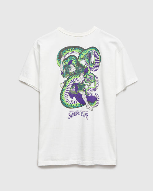 "Snake Slayer" Heavyweight Pocket T-Shirt in White