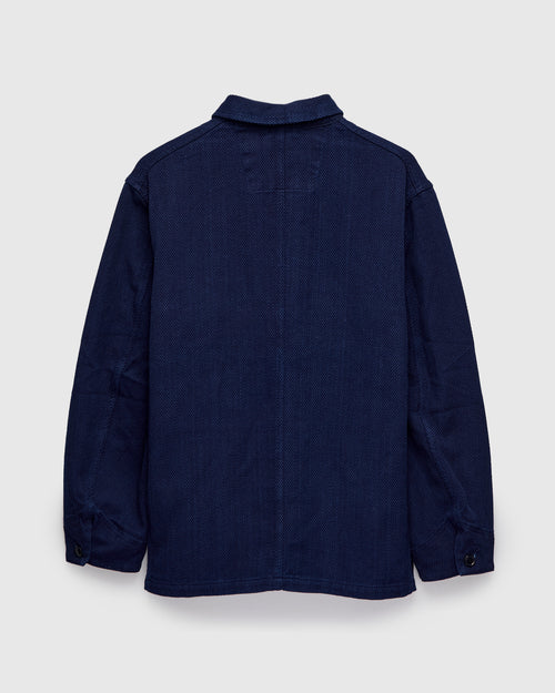Light Sashiko Coverall Jacket in Pure Indigo