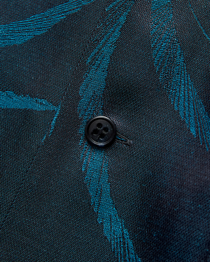 "Mebuki" Pattern Aloha Shirt in Dark Navy