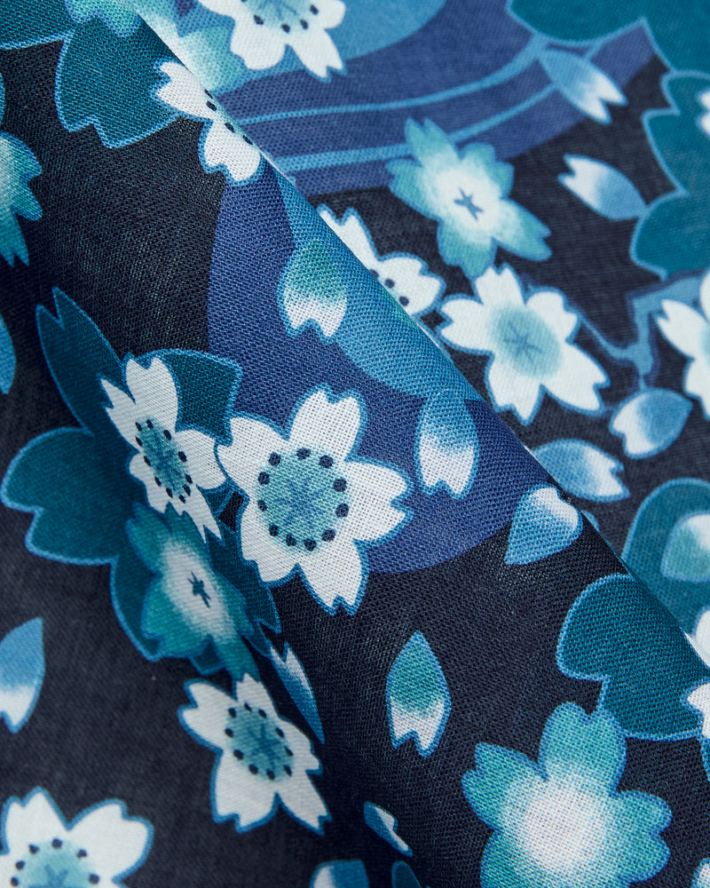 "Nagare-Sakura" Bandanna in Dark Navy