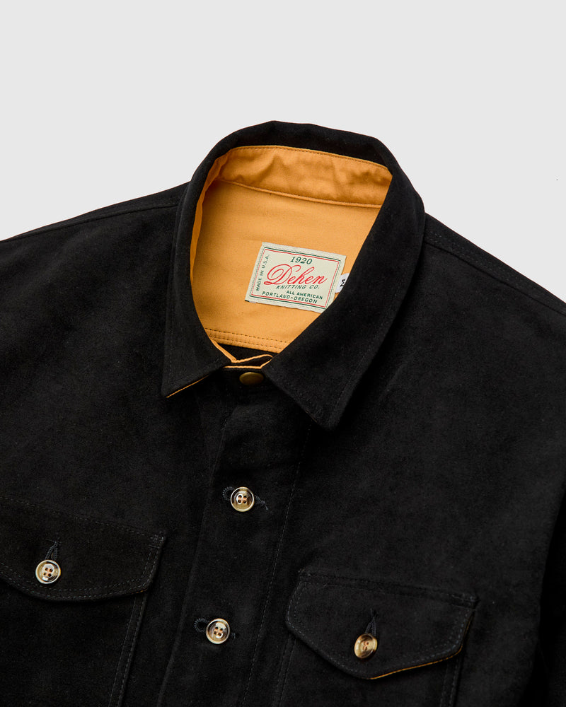 Crissman Overshirt in Black Moleskin