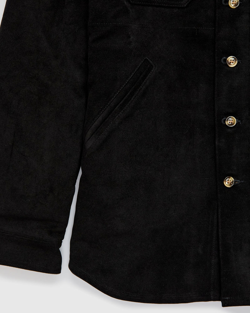 Crissman Overshirt in Black Moleskin
