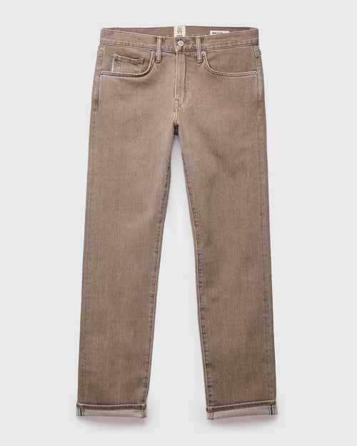 "Dusty Brown" 10.5oz Washed Stretch Selvedge Denim - Hammer Straight