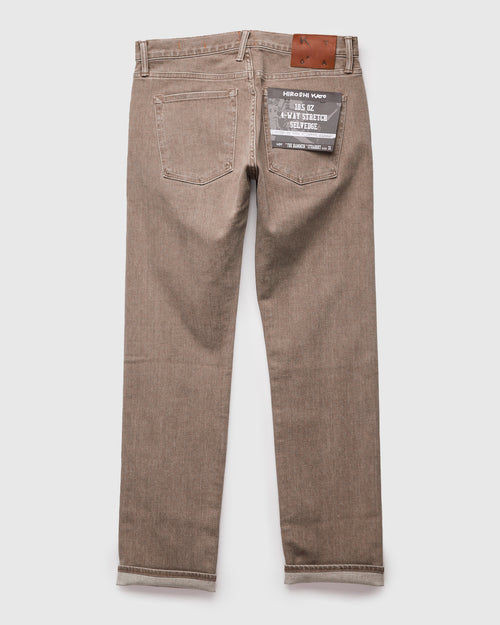 "Dusty Brown" 10.5oz Washed Stretch Selvedge Denim - Hammer Straight