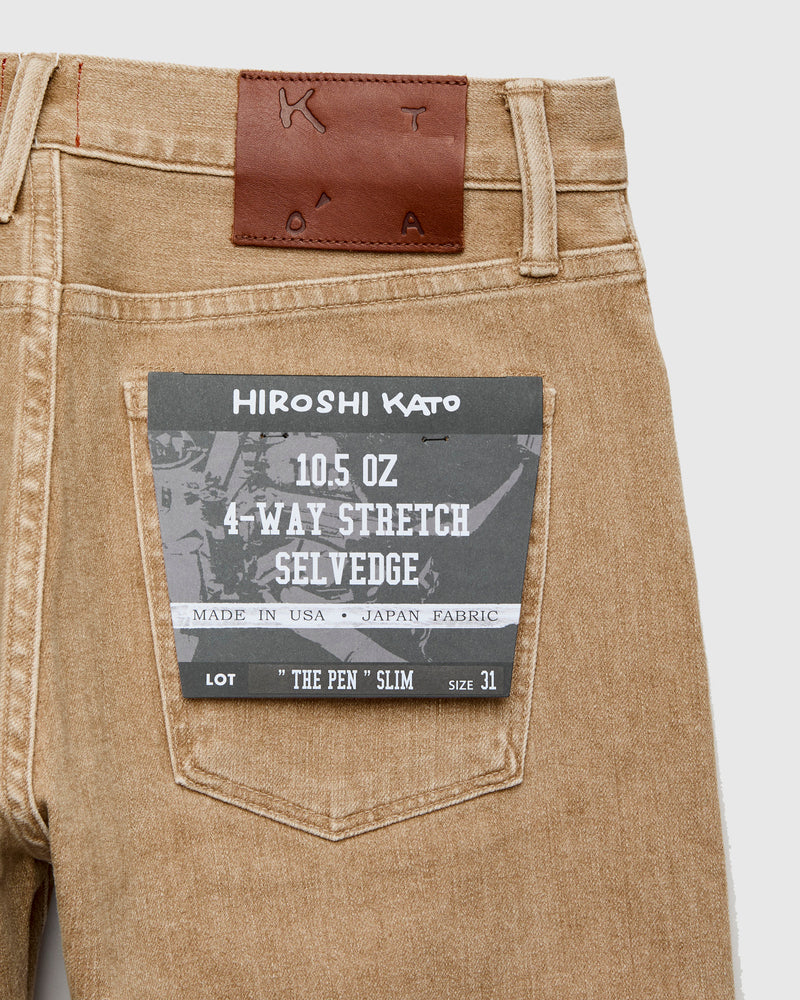 "Rustic Copper" 10.5oz Stretch Selvedge Denim - Pen Slim