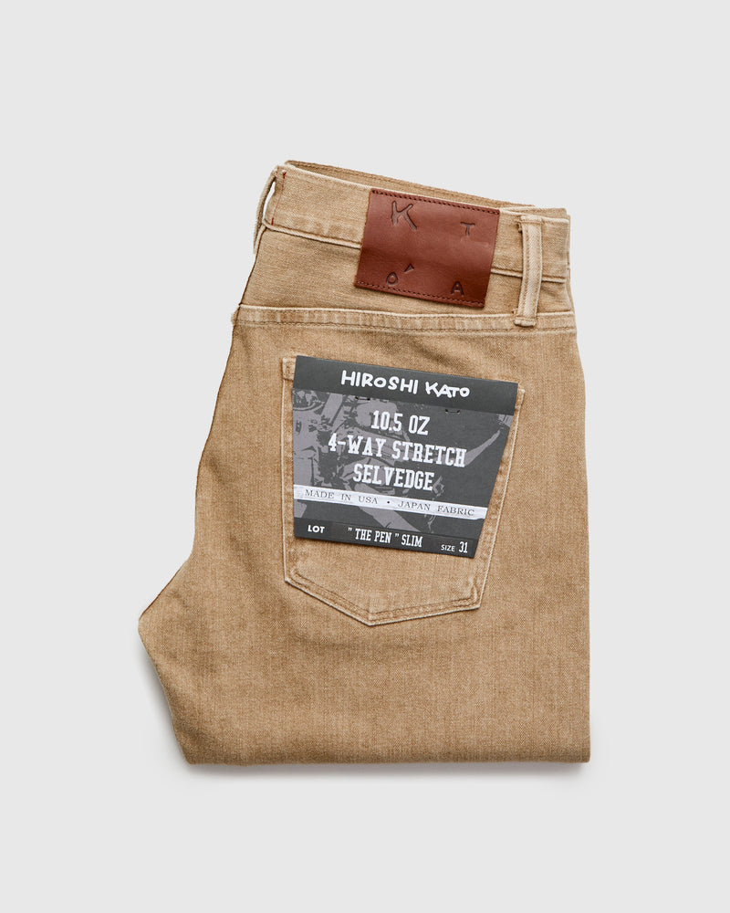 "Rustic Copper" 10.5oz Stretch Selvedge Denim - Pen Slim