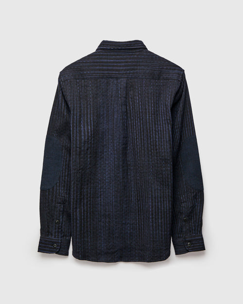 Patchwork Matty Overshirt in Iron Indigo Spacedye