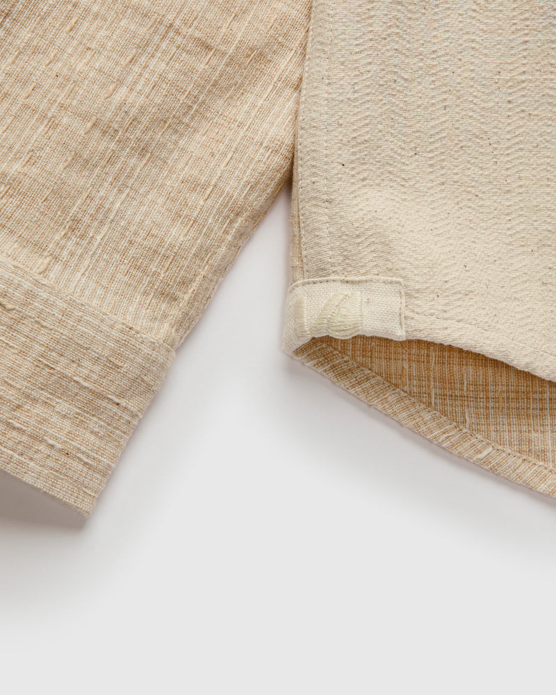 Patchwork Matty Overshirt in Natural Oat Spacedye