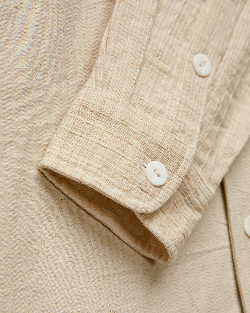 Patchwork Matty Overshirt in Natural Oat Spacedye