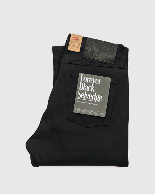 "Forever Black" 12.5oz No-Fade Selvedge Denim - True Guy Fit