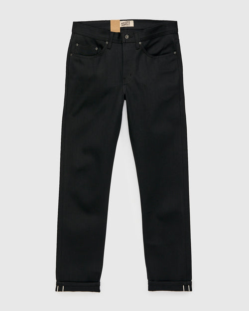 "Forever Black" 12.5oz No-Fade Selvedge Denim - Weird Guy Fit