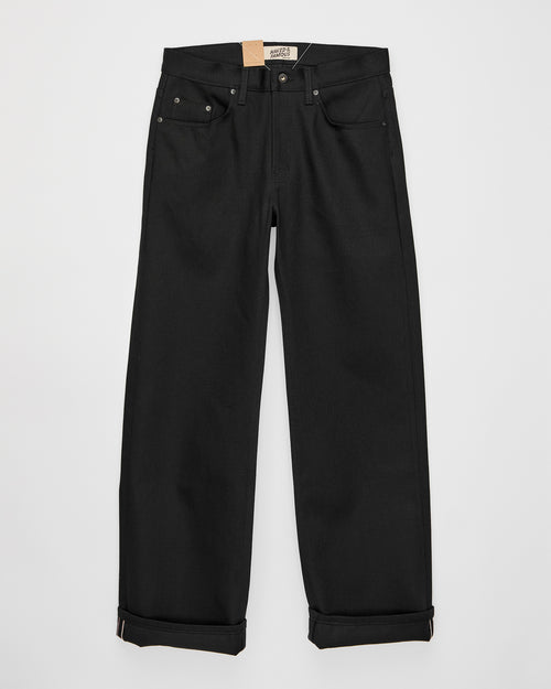 "Solid Black" 13oz Selvedge Denim - Strong Guy Fit