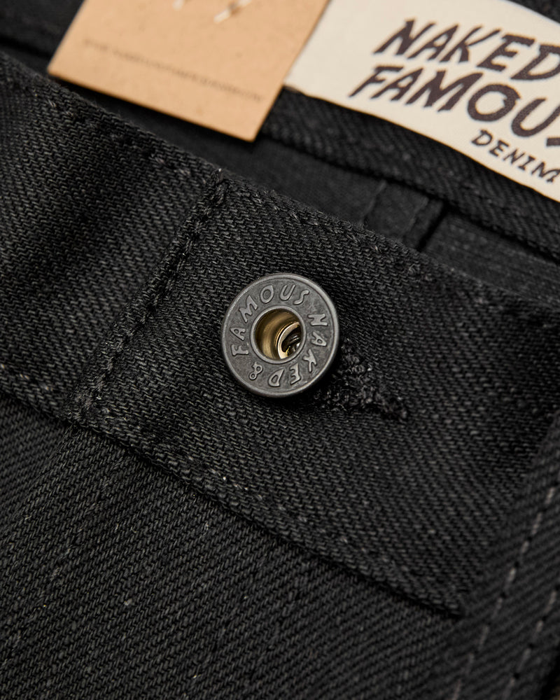 "Solid Black" 13oz Selvedge Denim - Weird Guy Fit