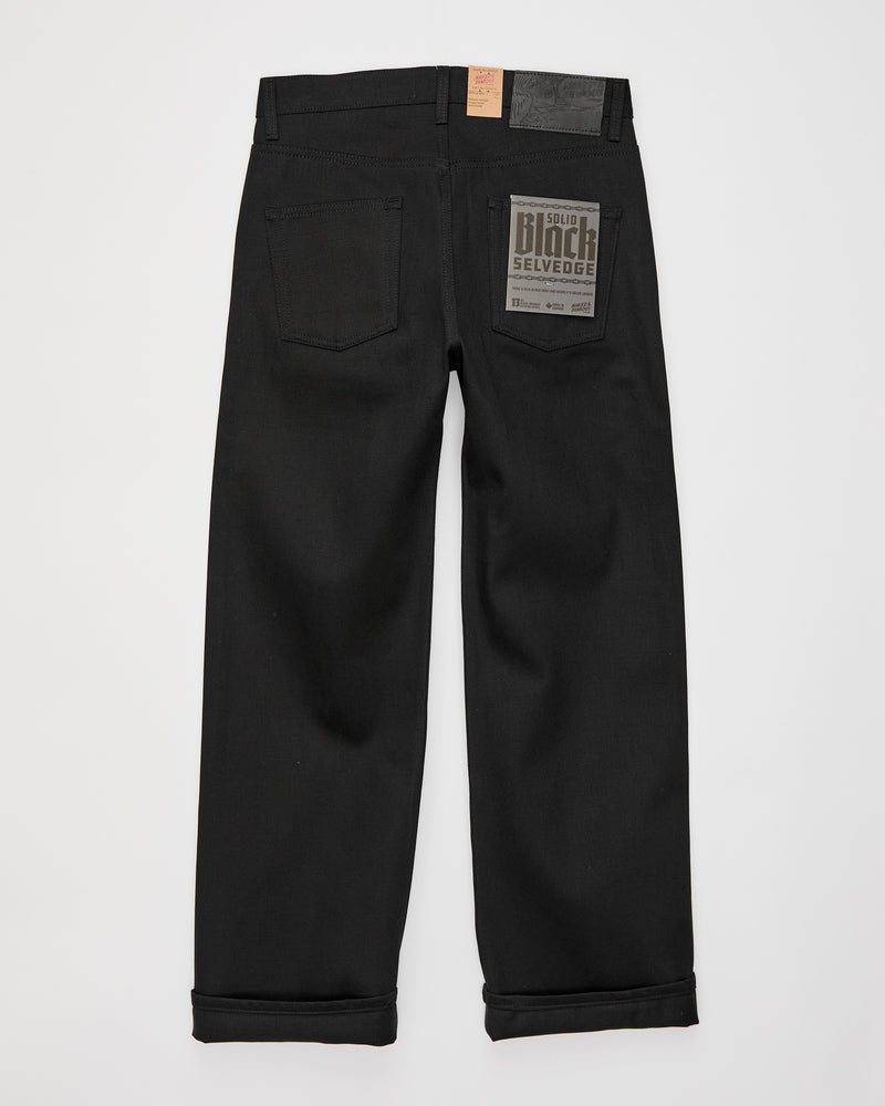 "Solid Black" 13oz Selvedge Denim - Strong Guy Fit
