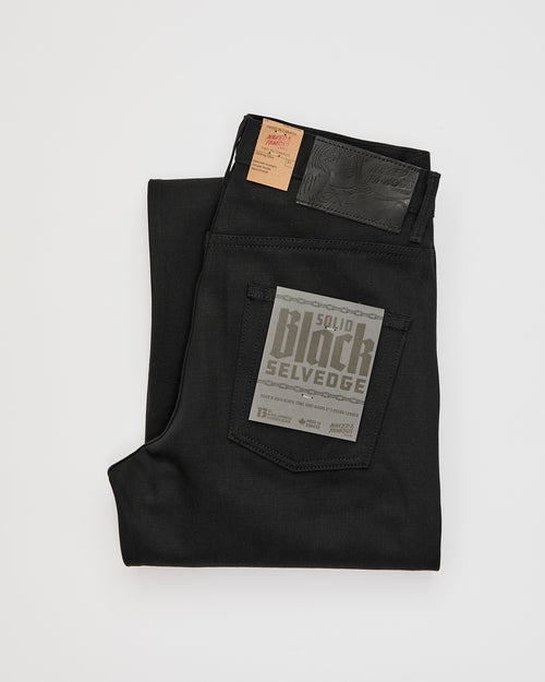 "Solid Black" 13oz Selvedge Denim - Strong Guy Fit