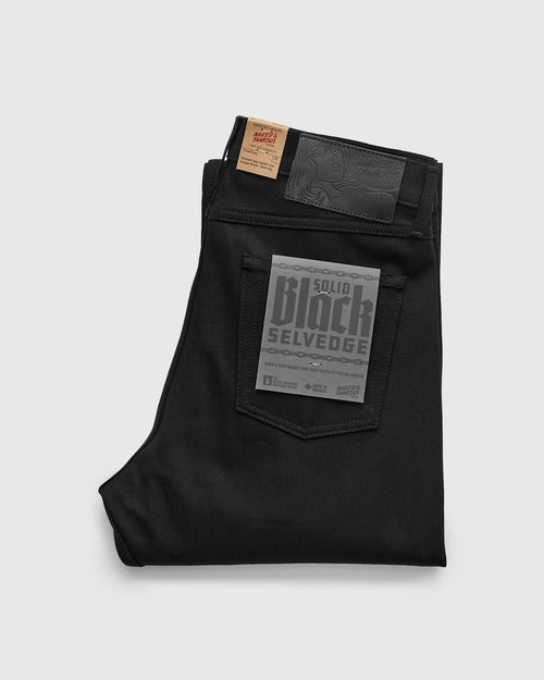 "Solid Black" 13oz Selvedge Denim - True Guy Fit