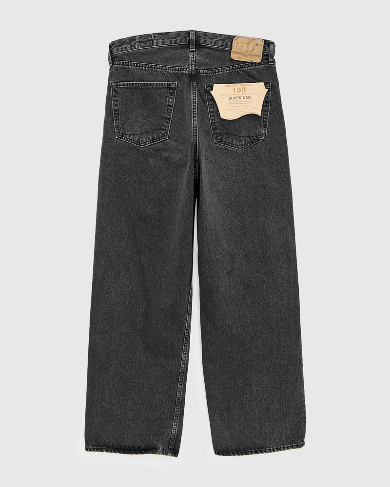 100 "Black Stone Wash" 13oz Denim - Super Dad Wide Fit
