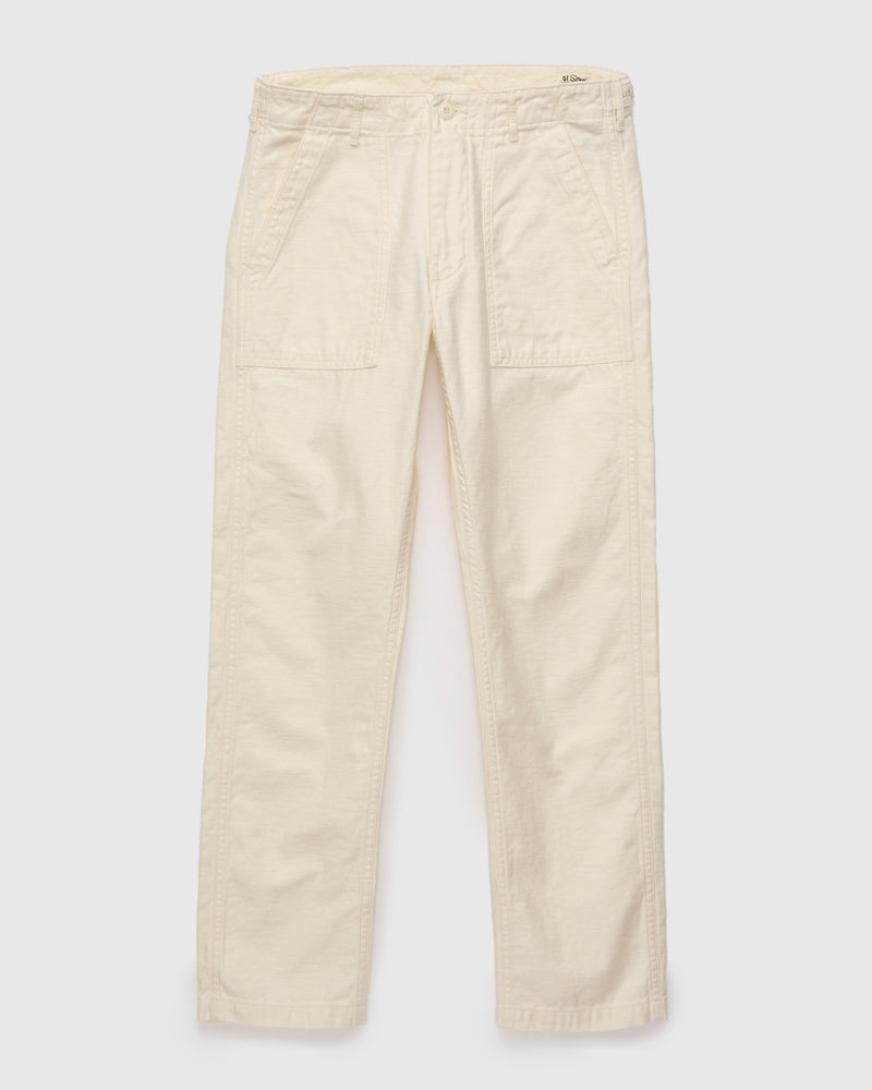 Slim Fatigue Pants in Ecru