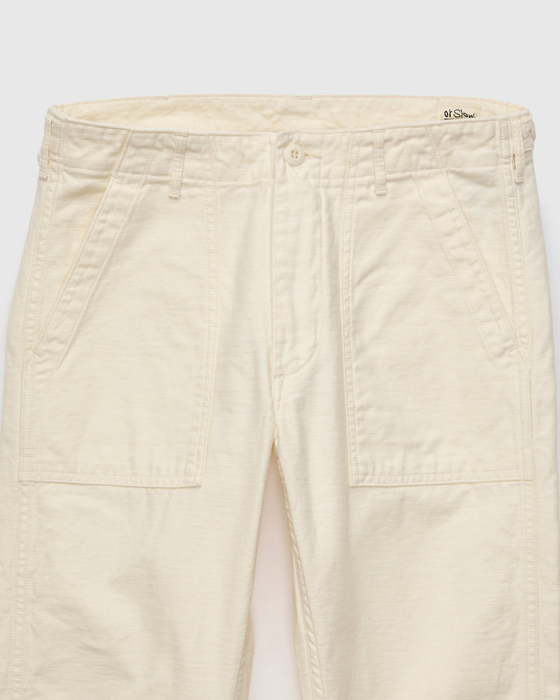 Slim Fatigue Pants in Ecru