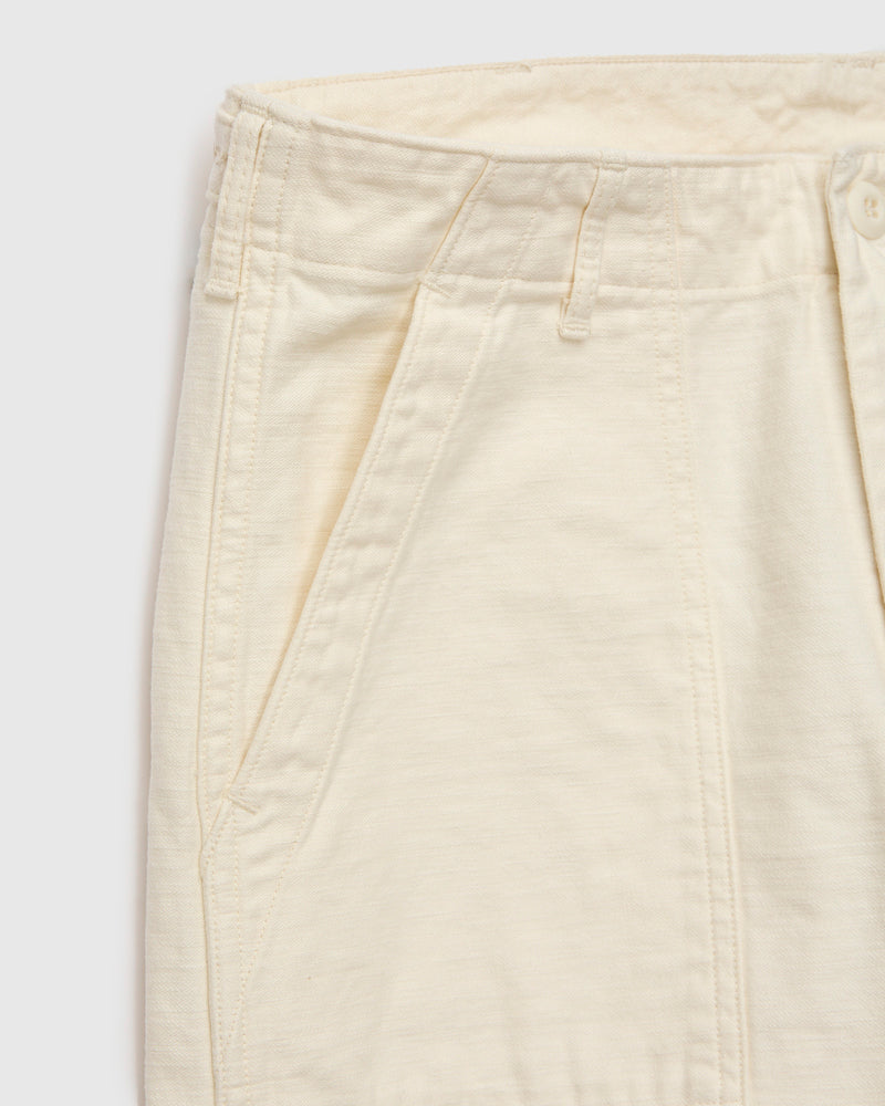 Slim Fatigue Pants in Ecru