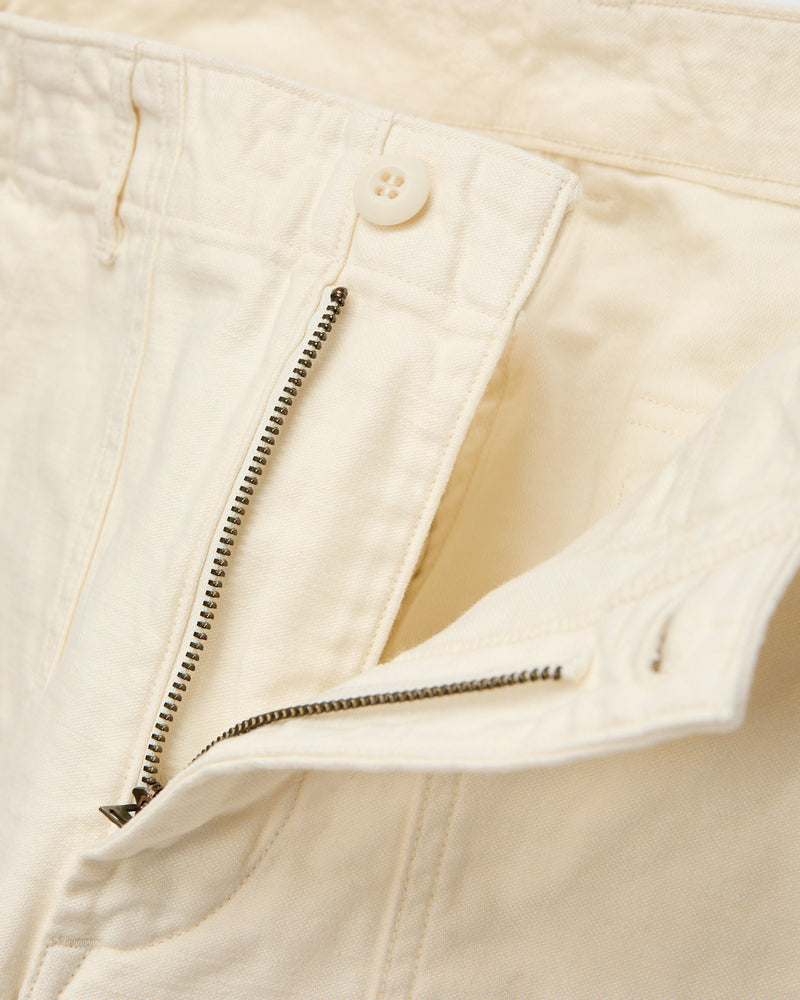 Slim Fatigue Pants in Ecru