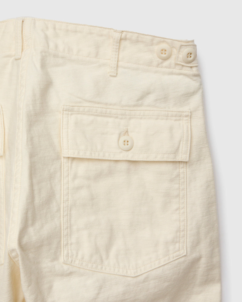 Slim Fatigue Pants in Ecru