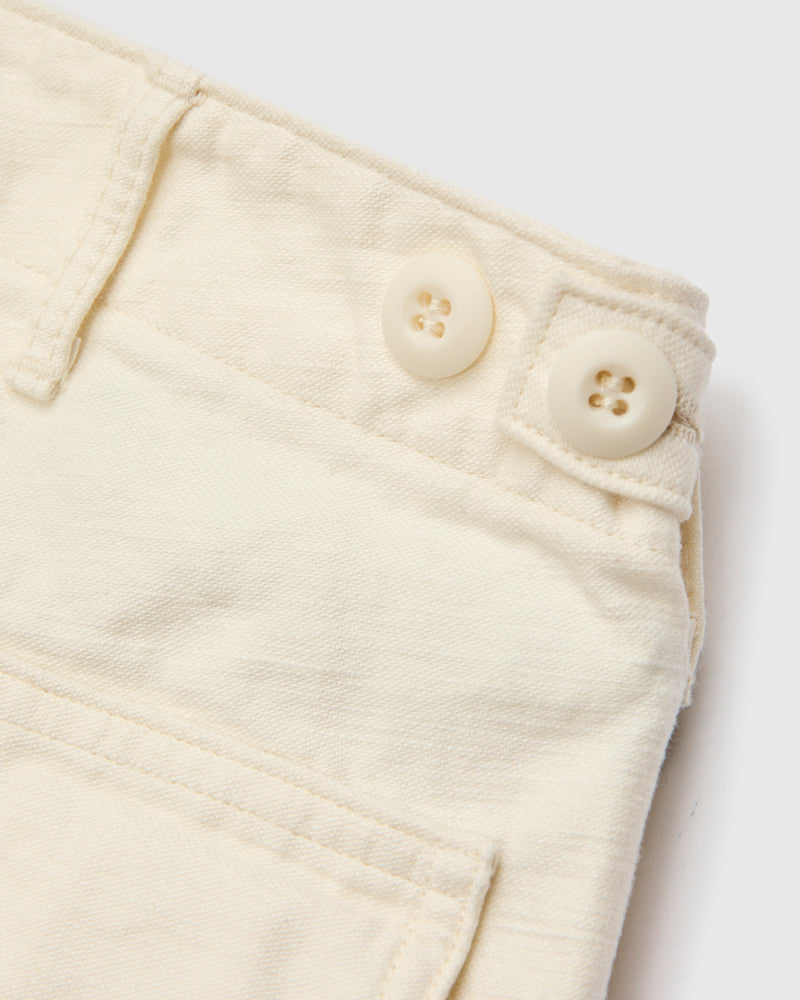 Slim Fatigue Pants in Ecru