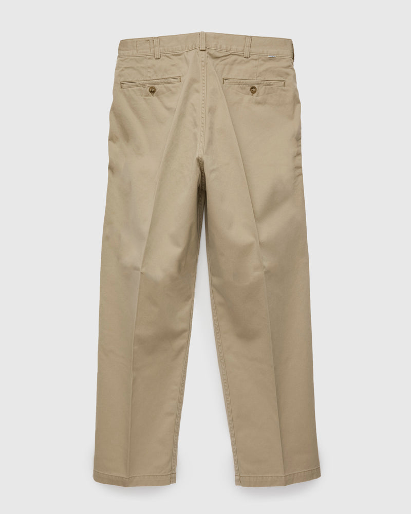 Two Tuck Wide Trousers in Khaki