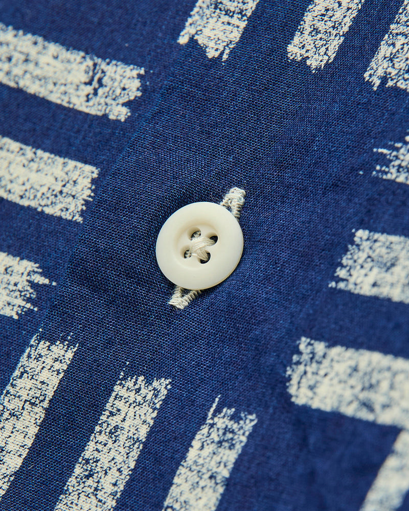 Bassen Hawaiian Shirt in Indigo Check