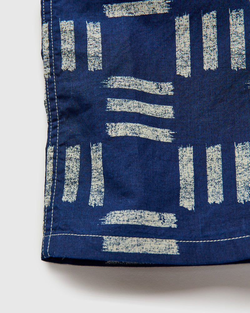 Bassen Hawaiian Shirt in Indigo Check