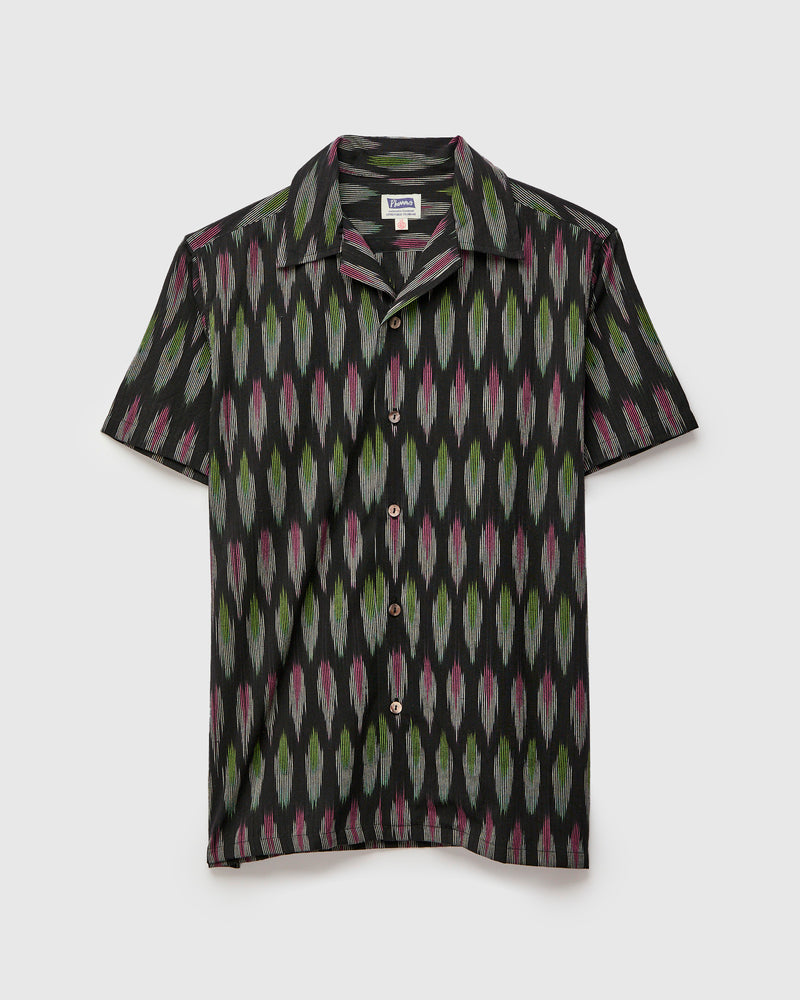 Ikat Vacation Shirt in Black