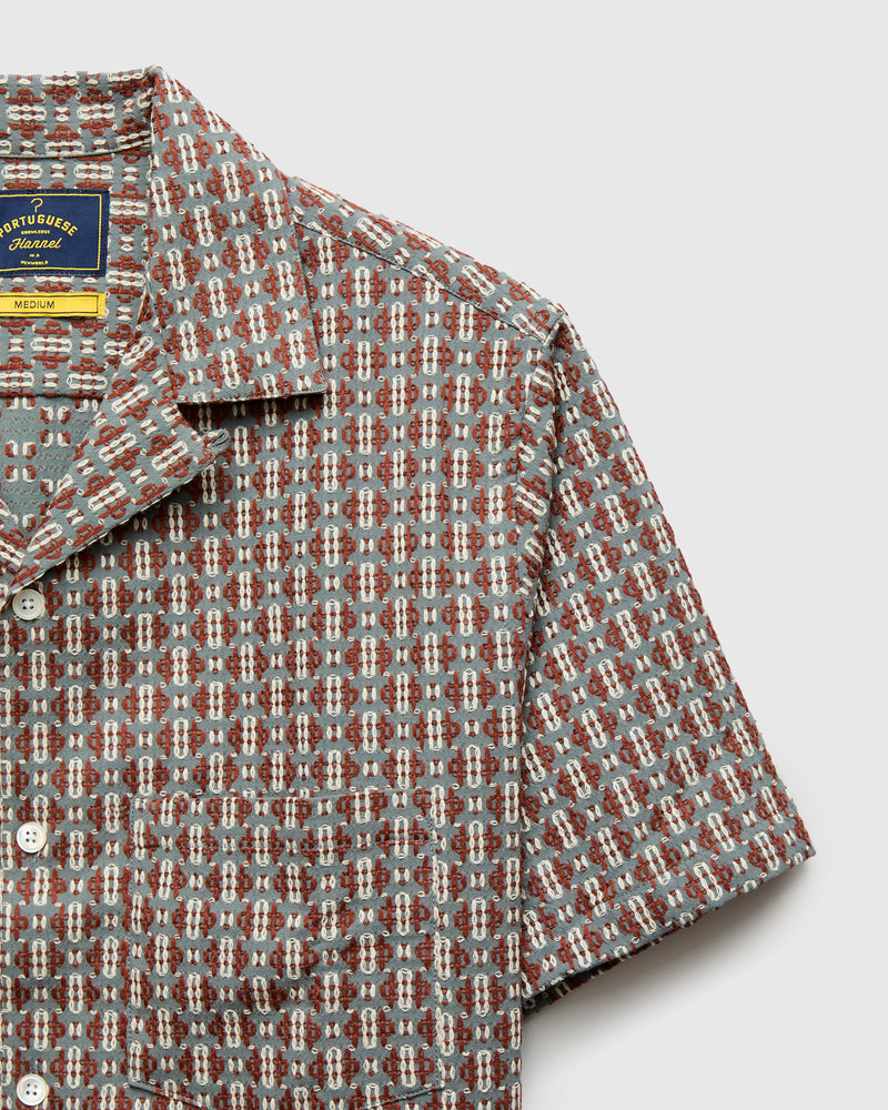 Abstract Tile Shirt in Coast