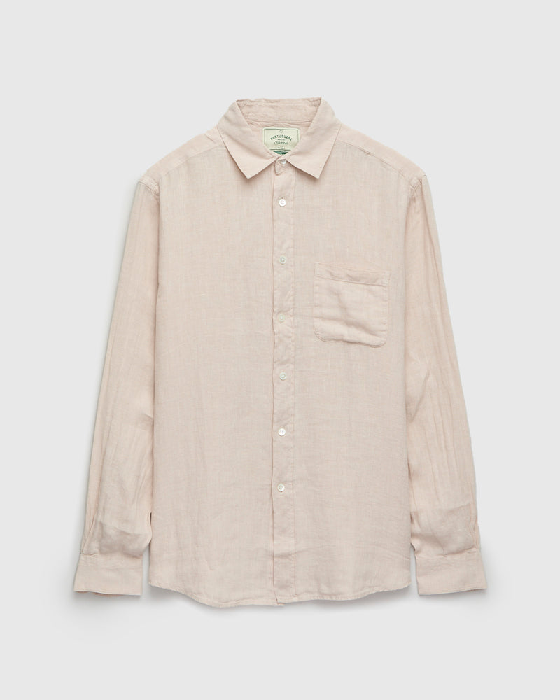 Linen Button-Up Shirt in Raw