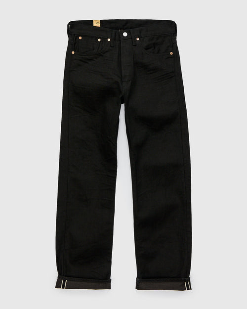 15oz Rinsed Black Selvedge Denim - Vintage 5-Pocket Full Straight Fit